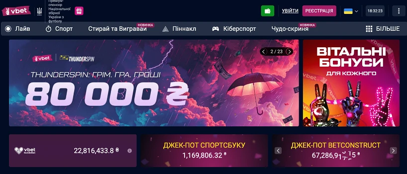 Офіційний сайт казино Vbet